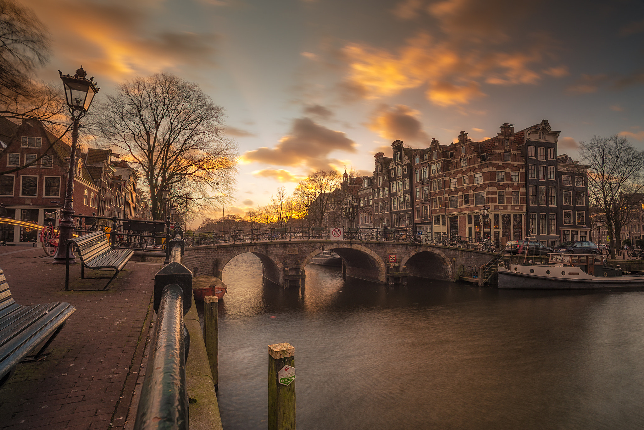 AF Nikkor 18mm f/2.8D sample photo. Amsterdam sunset photography