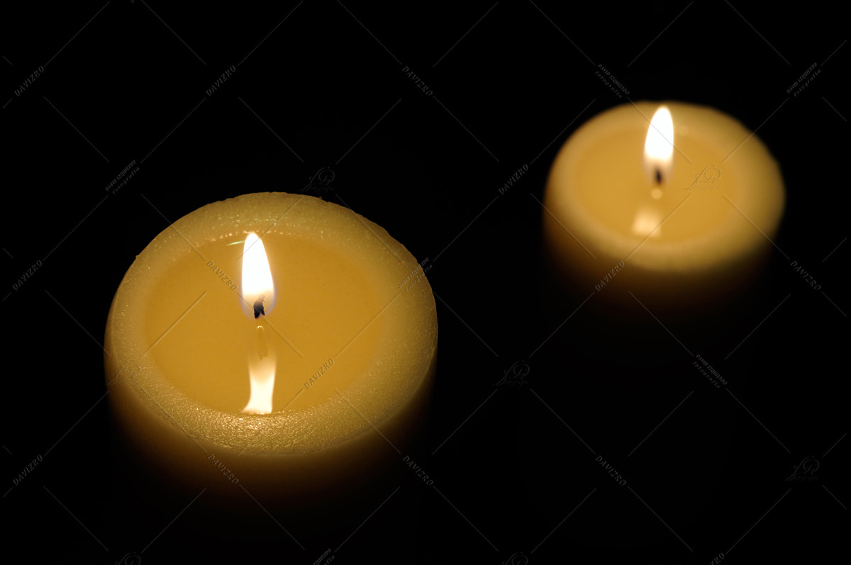 Tamron SP 24-70mm F2.8 Di VC USD sample photo. Two candles with dark background top view photography