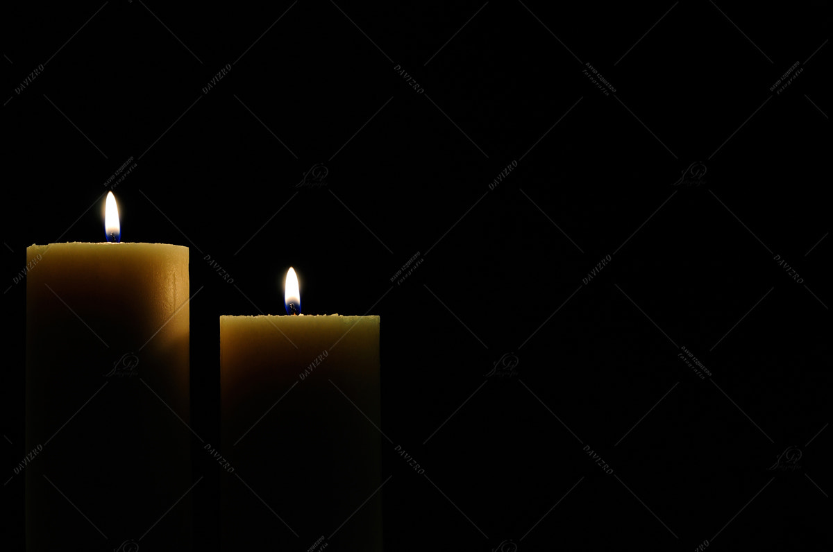 Nikon D300 sample photo. Two candles with dark background photography