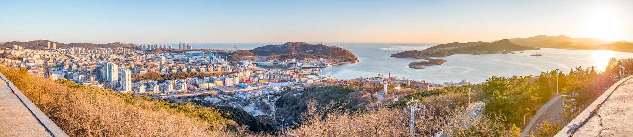 Pentax K-01 sample photo. Panorama - lushunkou sunset photography