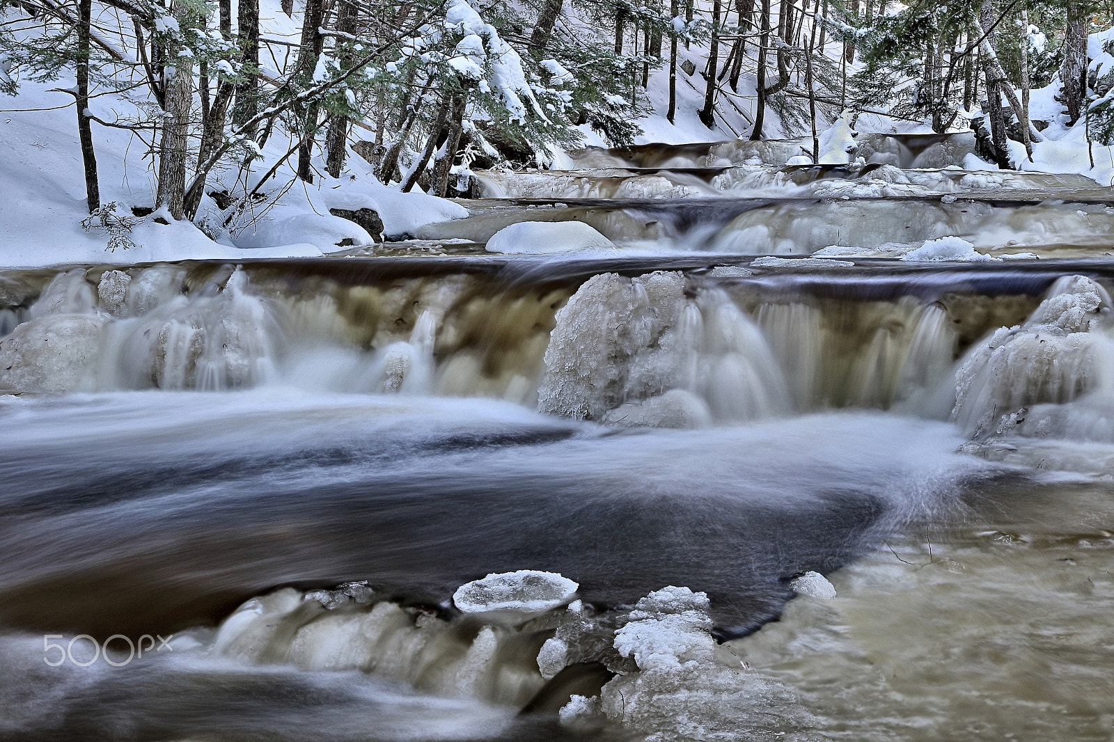 Canon EOS 7D Mark II + Canon EF 24-105mm F3.5-5.6 IS STM sample photo. Winter cascades on maple brook photography