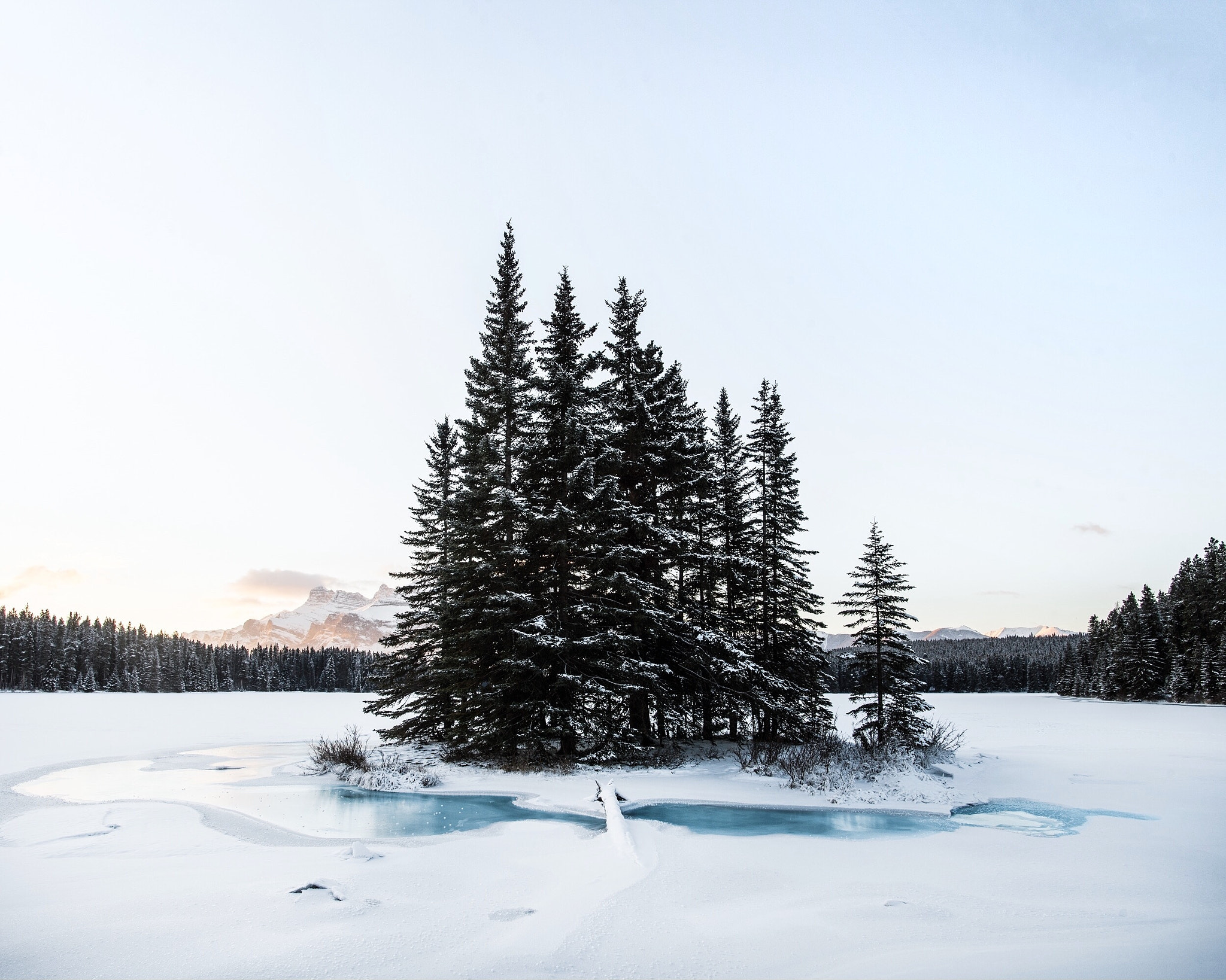 Nikon D4 sample photo. Frozen two jack lake. banff. alberta. photography