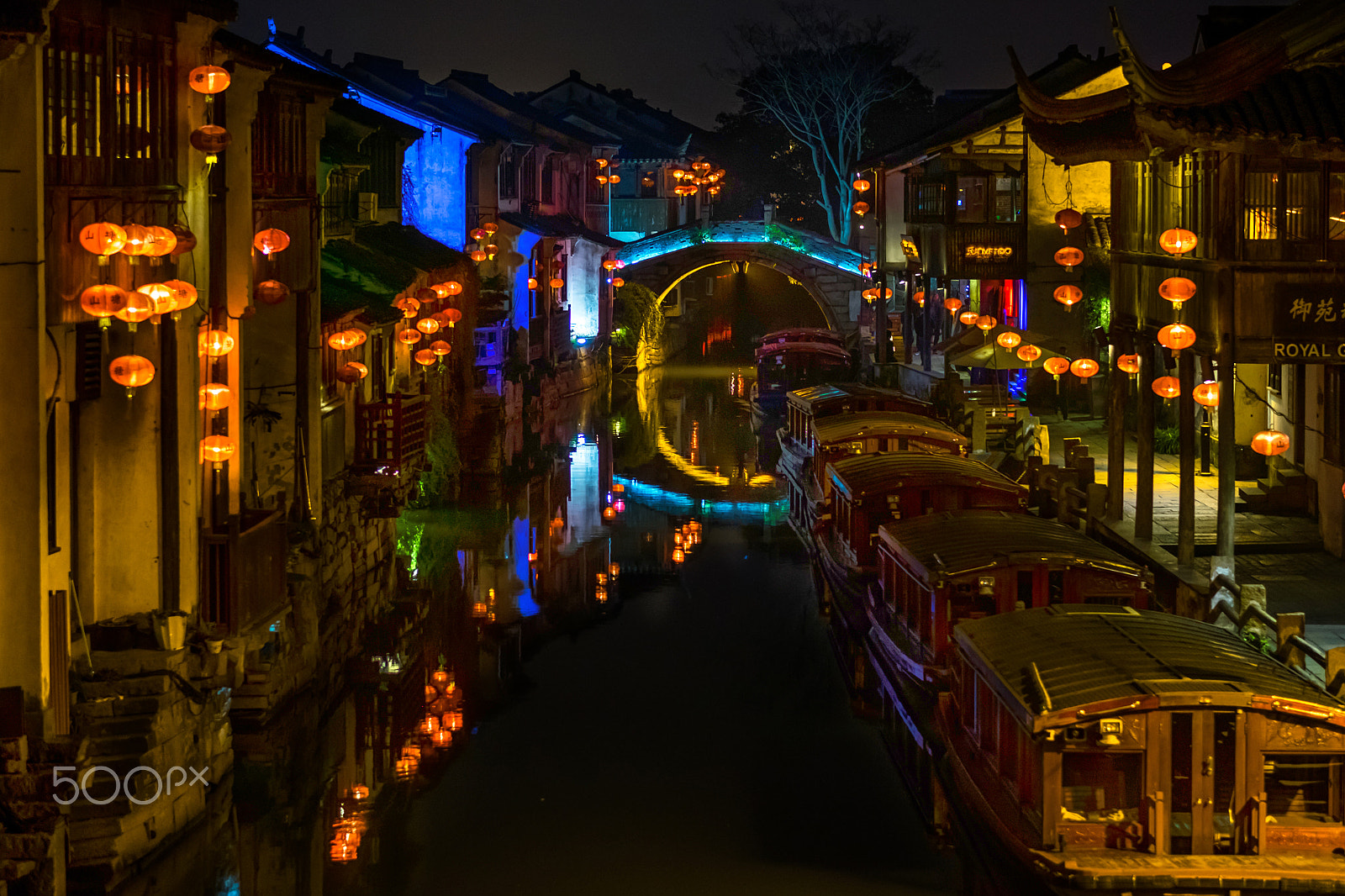 Fujifilm X-T1 sample photo. Ancient canal night photography