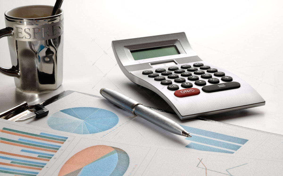 Financial graphs analysis front view