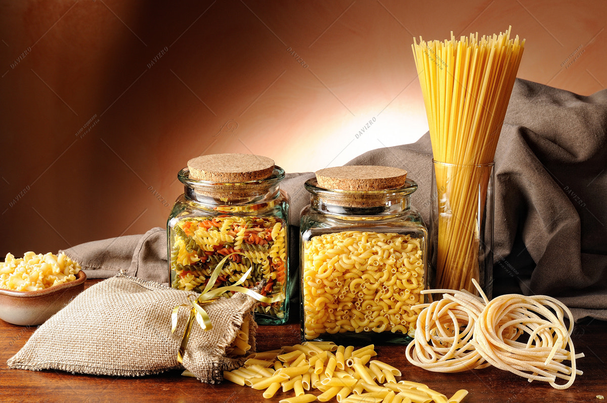 Nikon D300 + Tamron SP 24-70mm F2.8 Di VC USD sample photo. Composition with various types of pasta photography