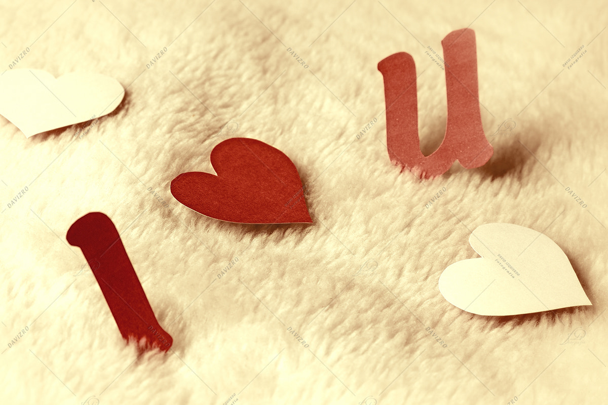 Tamron SP 24-70mm F2.8 Di VC USD sample photo. I love u on wool background vintage photography