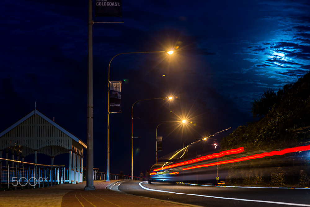 Nikon D800E + Sigma 85mm F1.4 EX DG HSM sample photo. Kirra at night photography