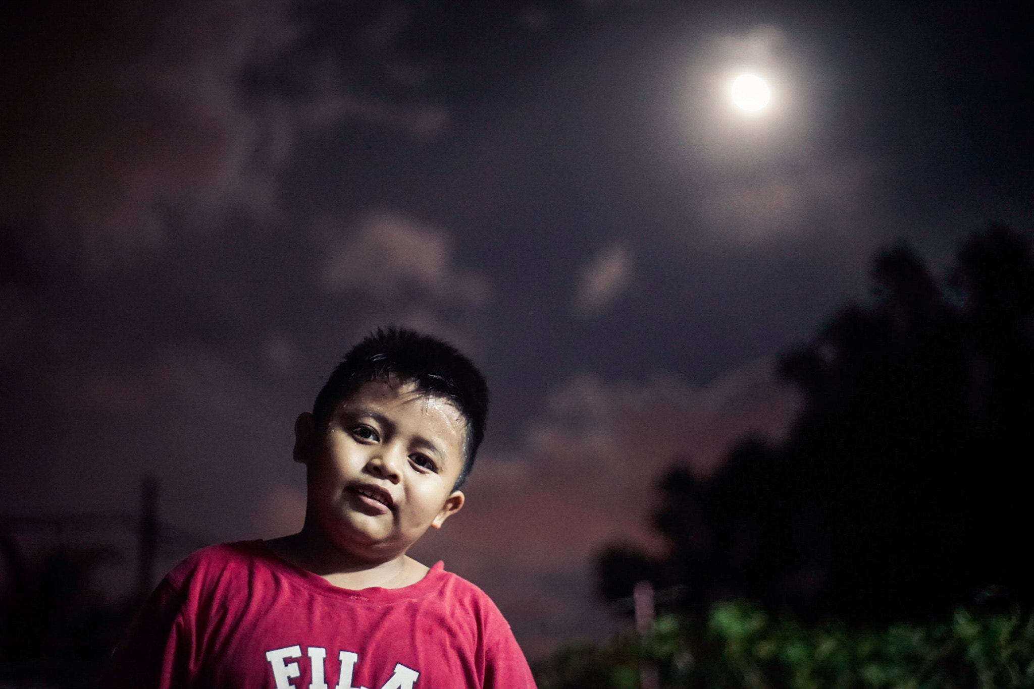 Sony a7 II sample photo. Playtime at night under the bright moon photography
