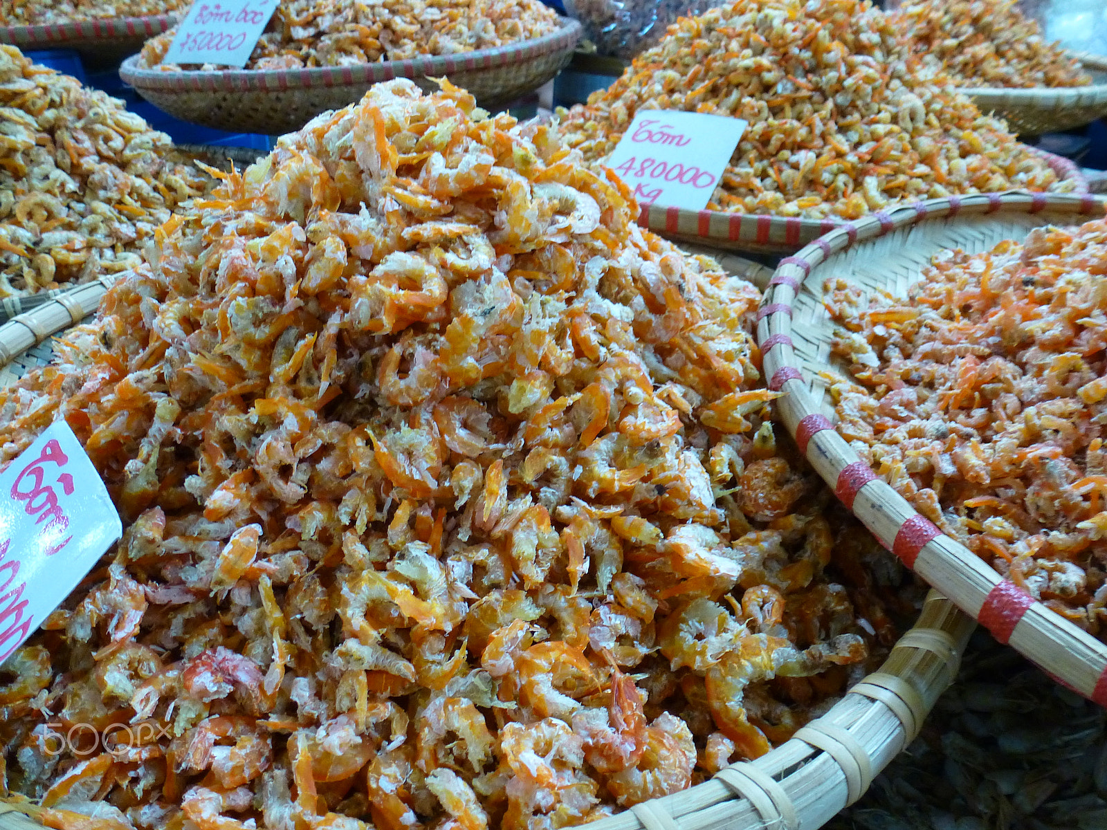 Panasonic Lumix DMC-ZS15 (Lumix DMC-TZ25) sample photo. Dried shrimps at a market in asian photography