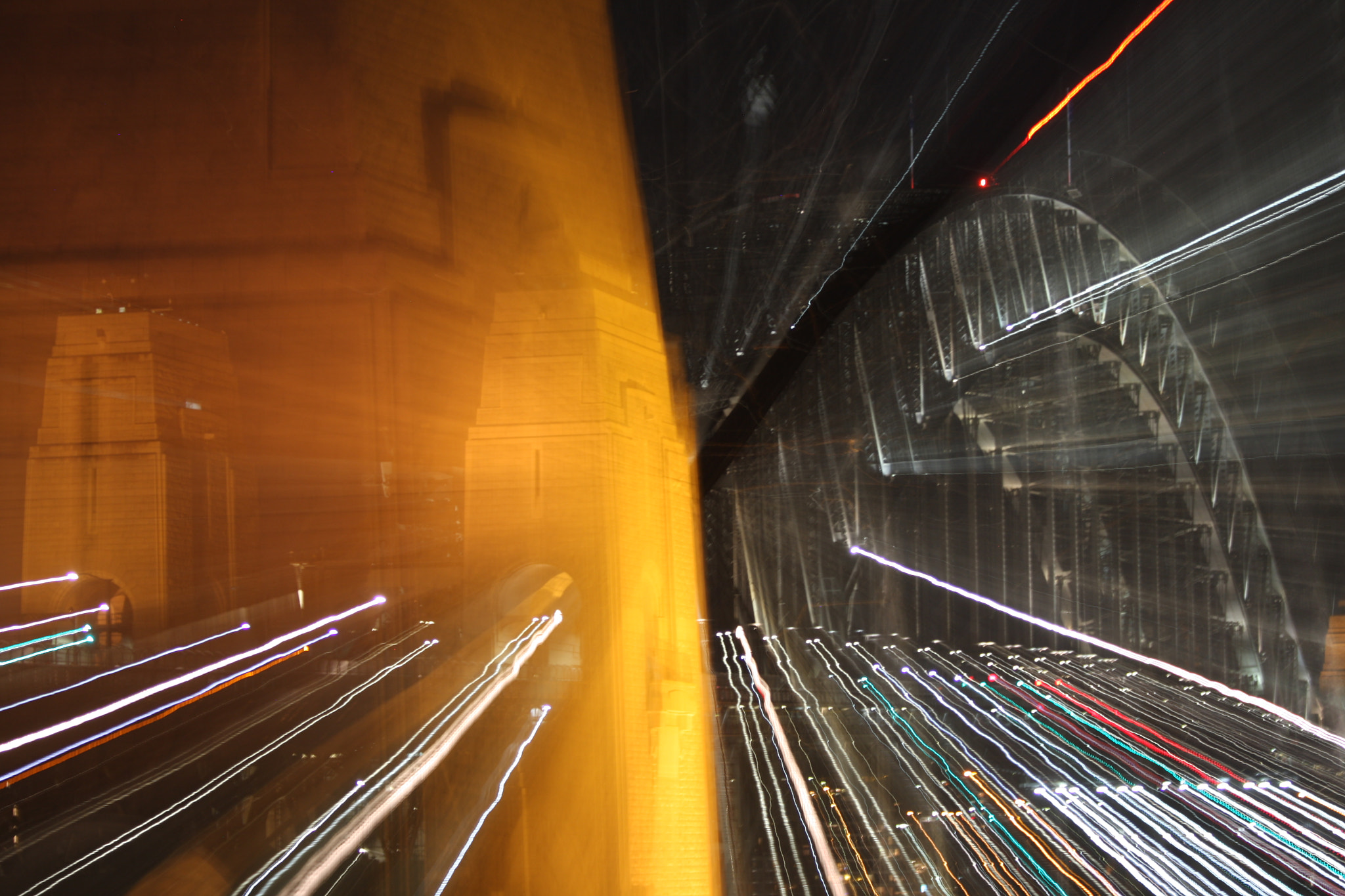 Canon EF 70-300mm F4-5.6 IS USM sample photo. Sydney harbour bridge zoom trails photography