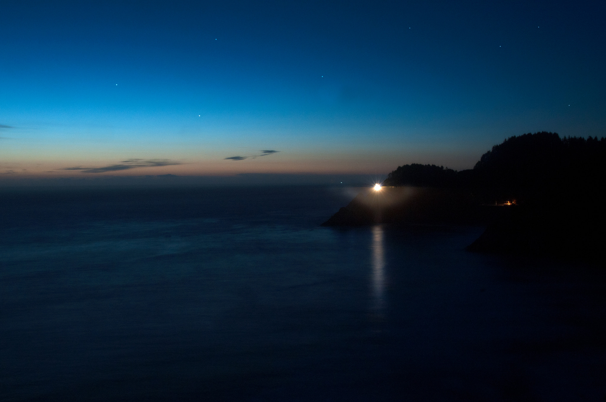 Nikon D300 sample photo. Heceta head night photography