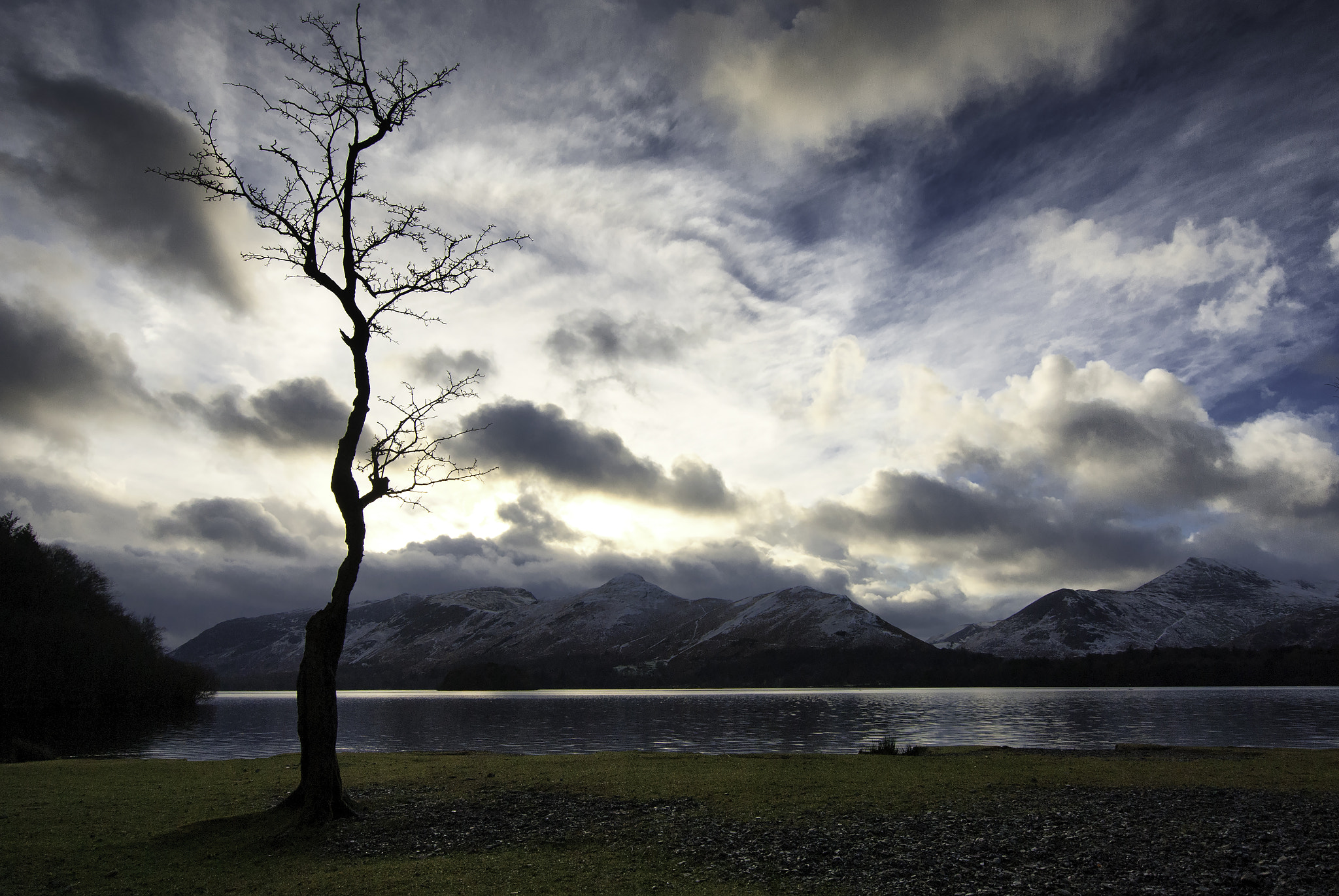 Nikon D200 sample photo. Derwent water in the winter photography