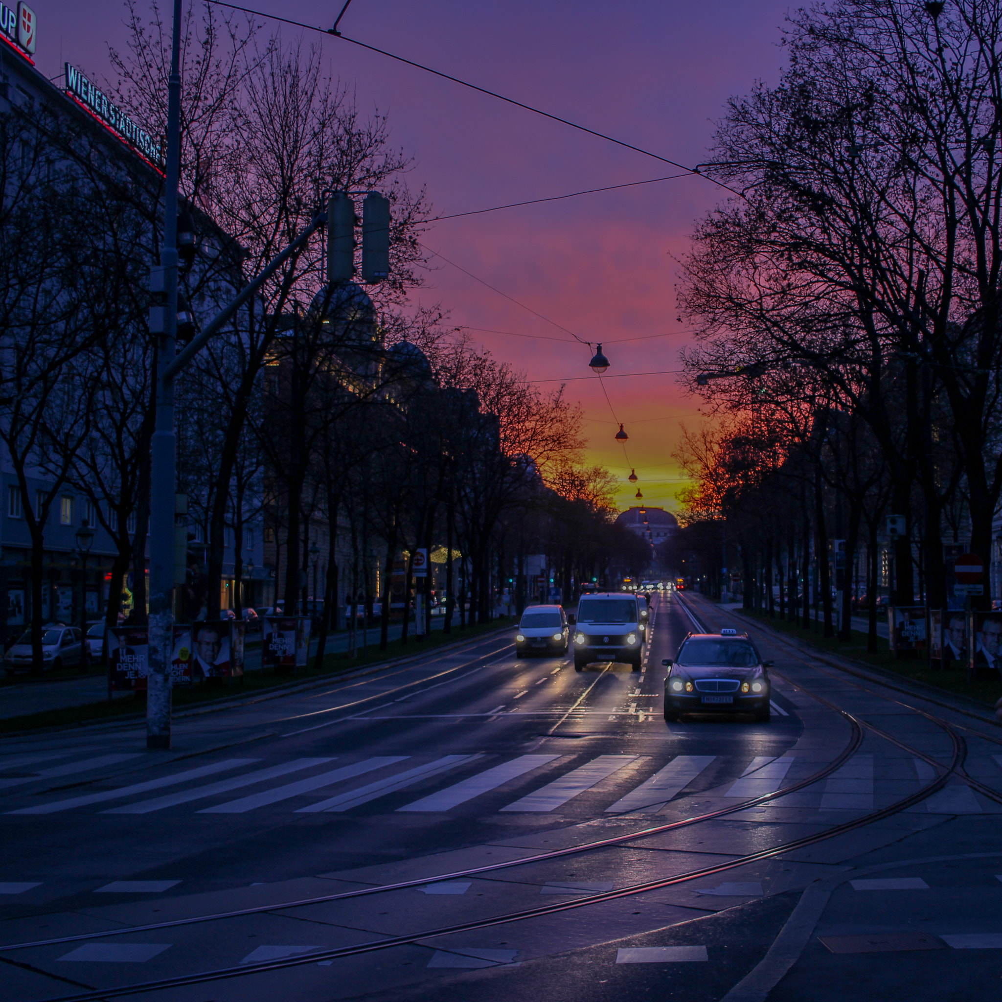 Canon EF-S 24mm F2.8 STM sample photo. Street's sunset in vienna photography