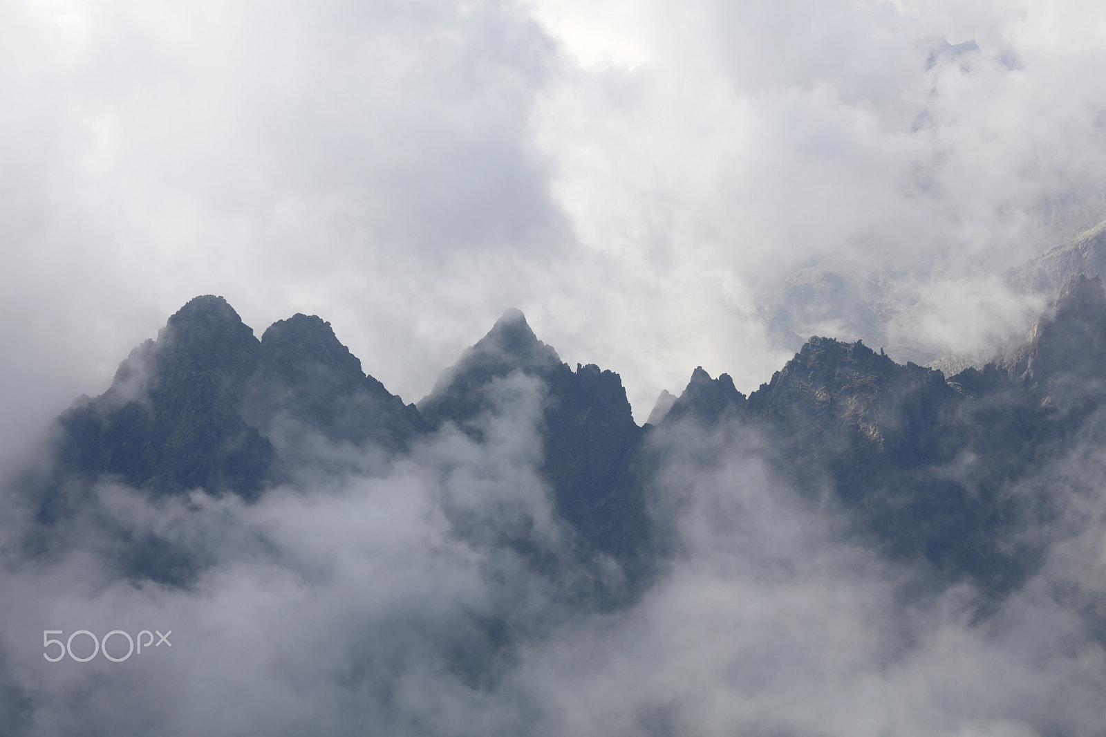 Canon EOS 5DS sample photo. Mountain range in cloudy fog in tatra mountains photography