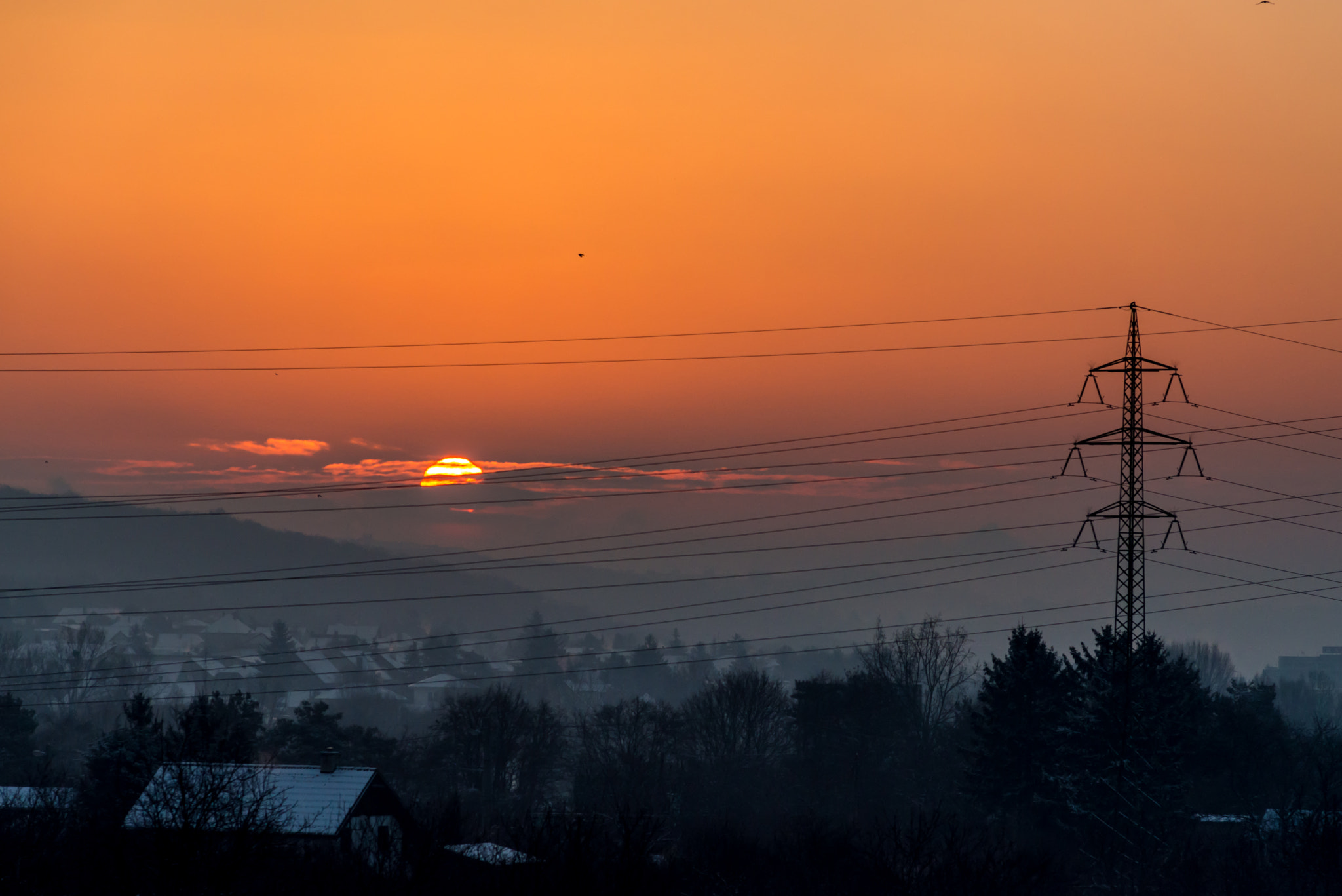 AF Nikkor 180mm f/2.8 IF-ED sample photo. Winter sunrise over bratislava photography