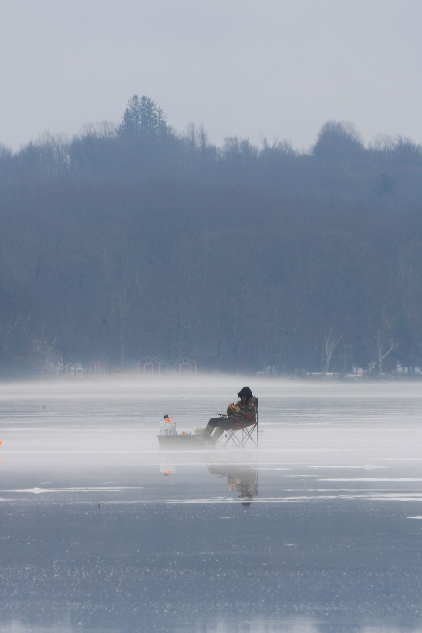 Canon EF 70-300mm F4-5.6 IS USM sample photo. Fishing on thin ice photography
