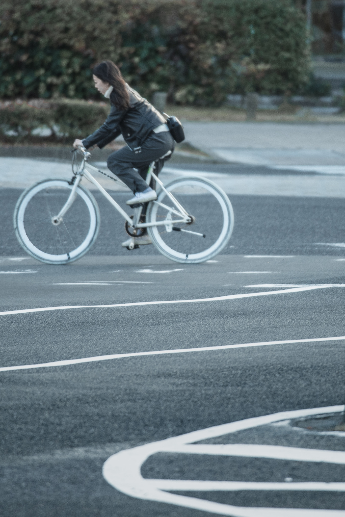Nikon Nikkor AF-S 300mm F4E PF ED VR sample photo. Bicycle girl photography