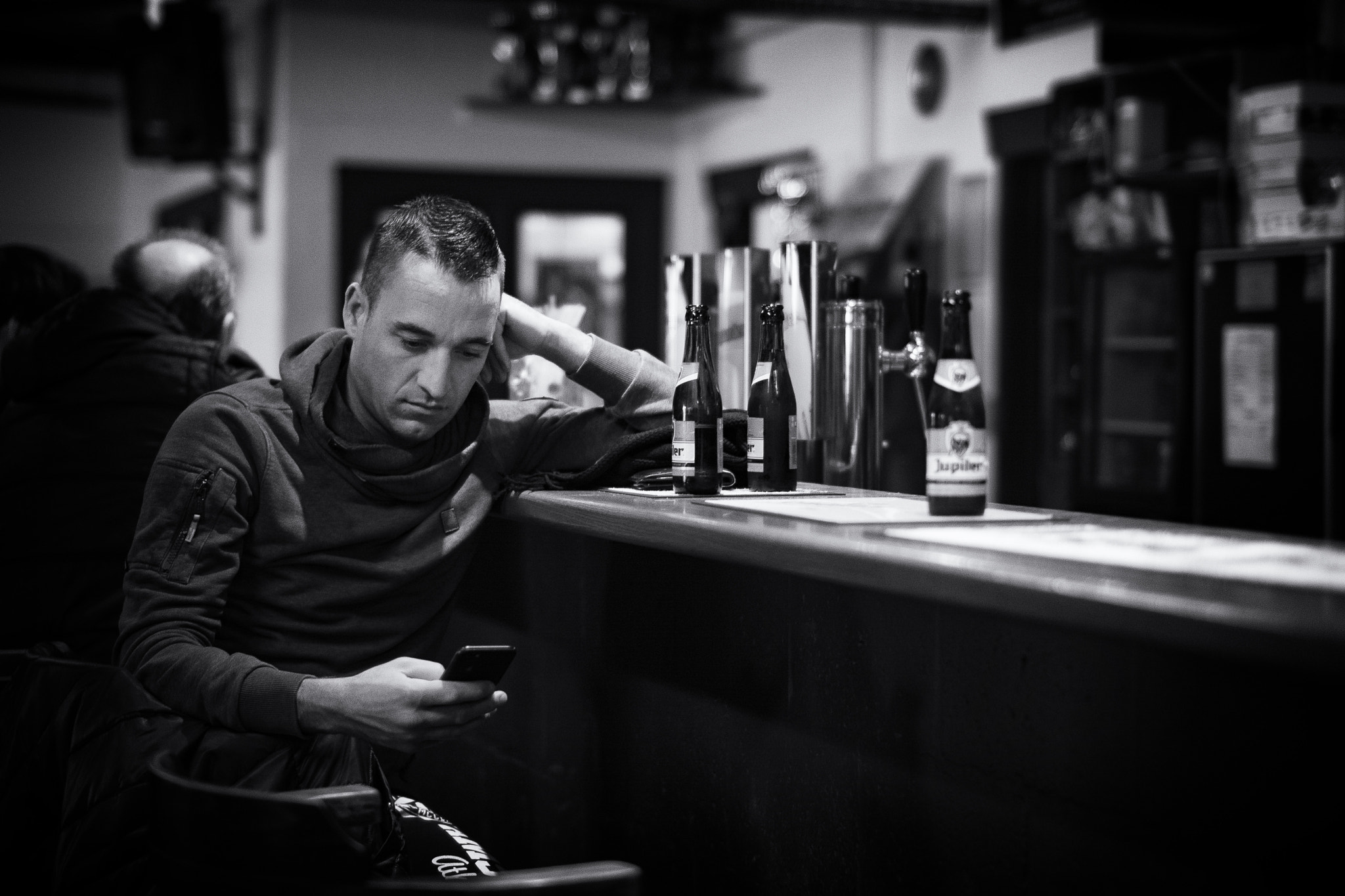 Sigma 50mm F1.4 EX DG HSM sample photo. Alone at the bar photography