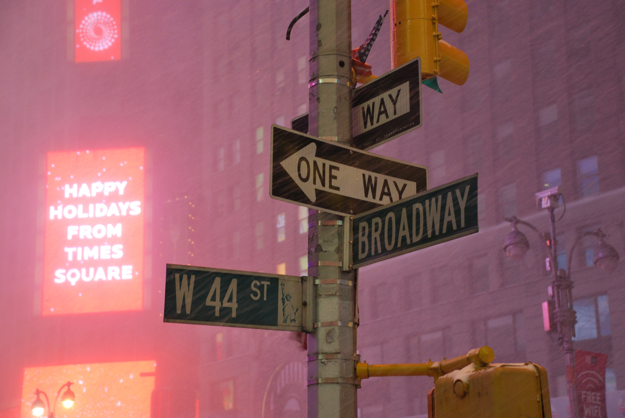 Nikon D60 sample photo. A snowy times square photography