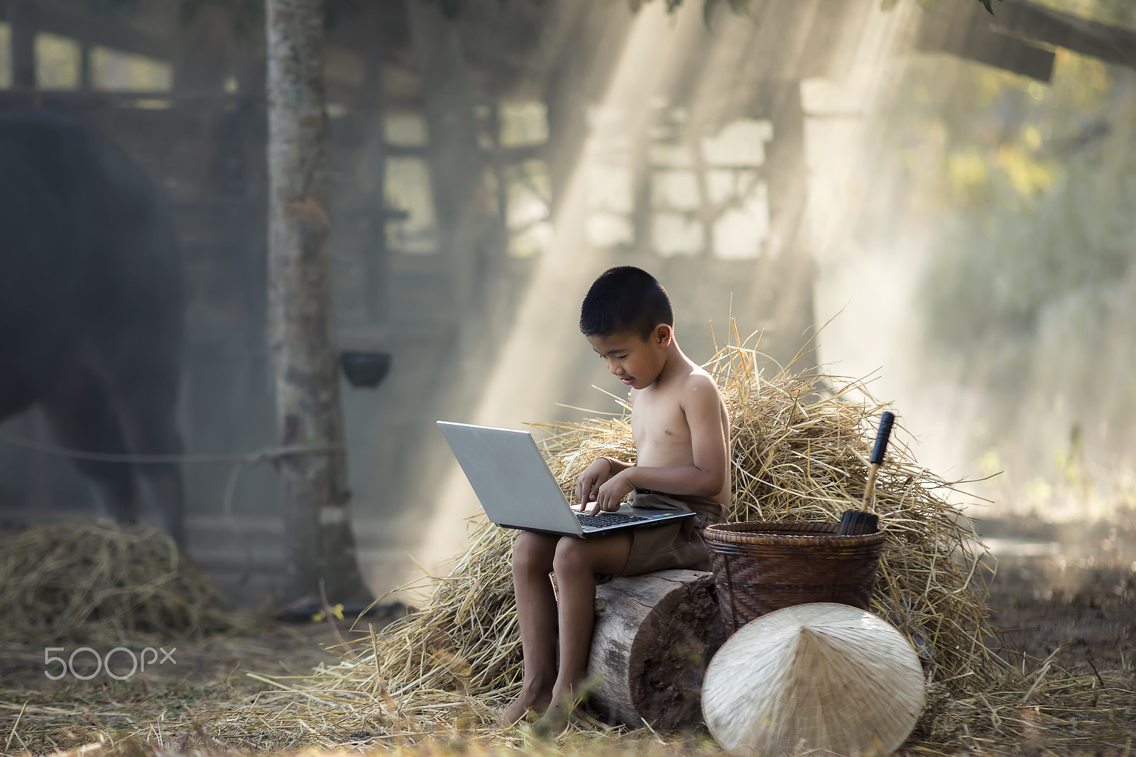 Sigma 70-200mm F2.8 EX DG OS HSM sample photo. Learning technologies of countryside children. photography
