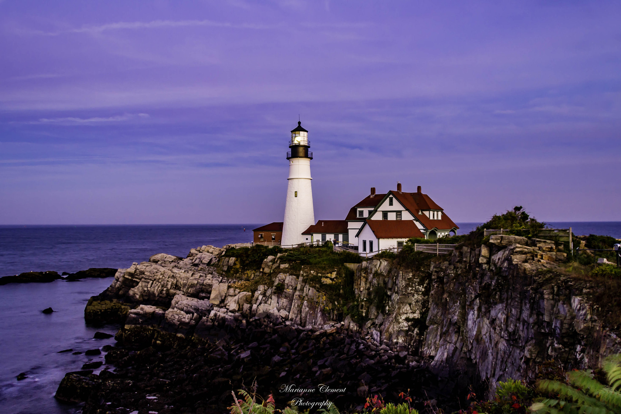 Canon EF-S 17-85mm F4-5.6 IS USM sample photo. Portland head lighthouse blue hour photography