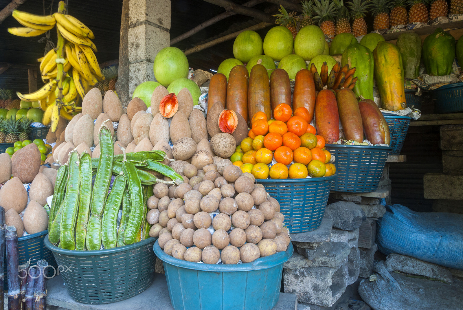 Nikon D200 sample photo. Sale of organic tropical fruits in guatemala photography