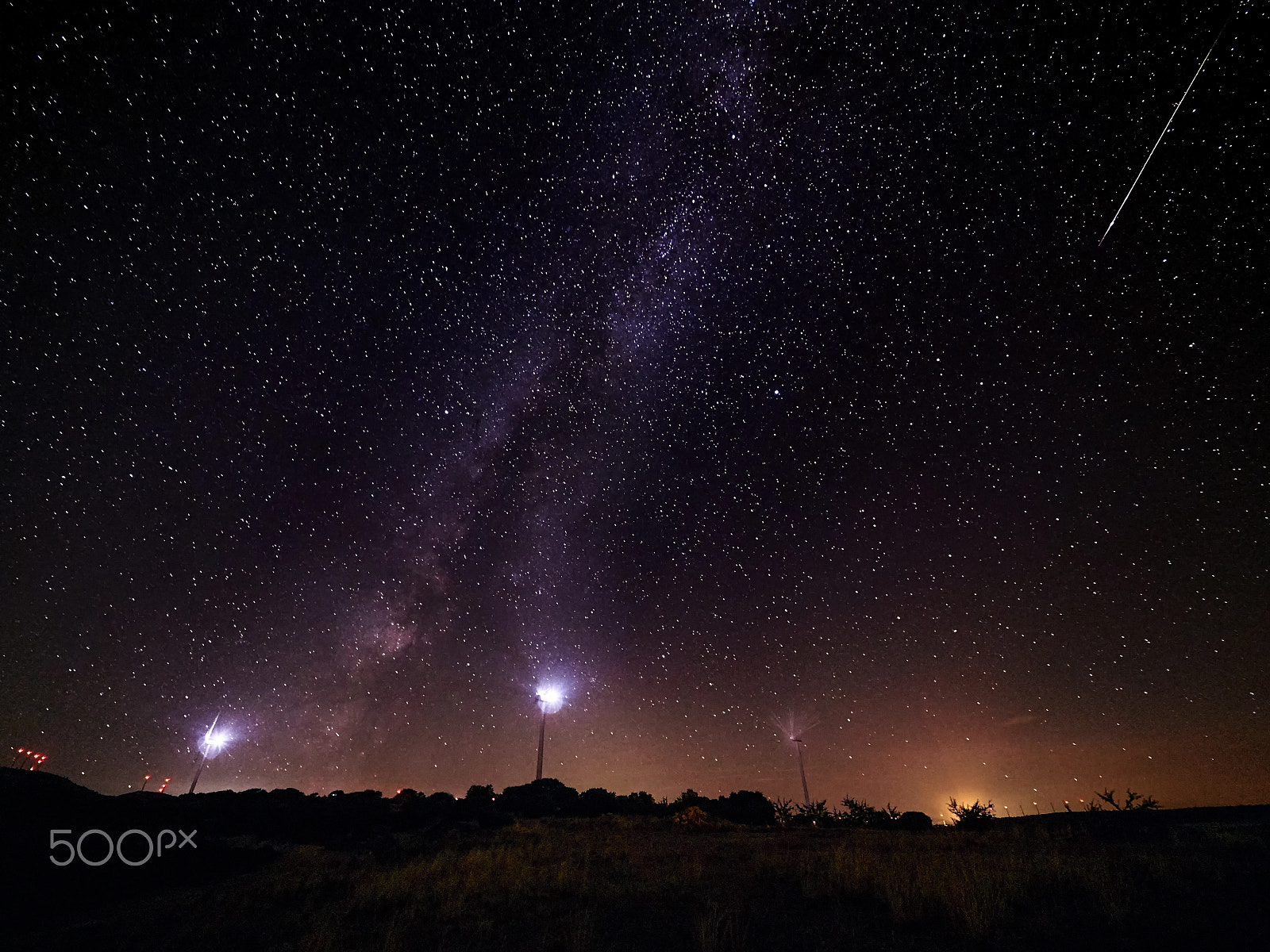 Olympus OM-D E-M5 II sample photo. Windmills & milky way photography