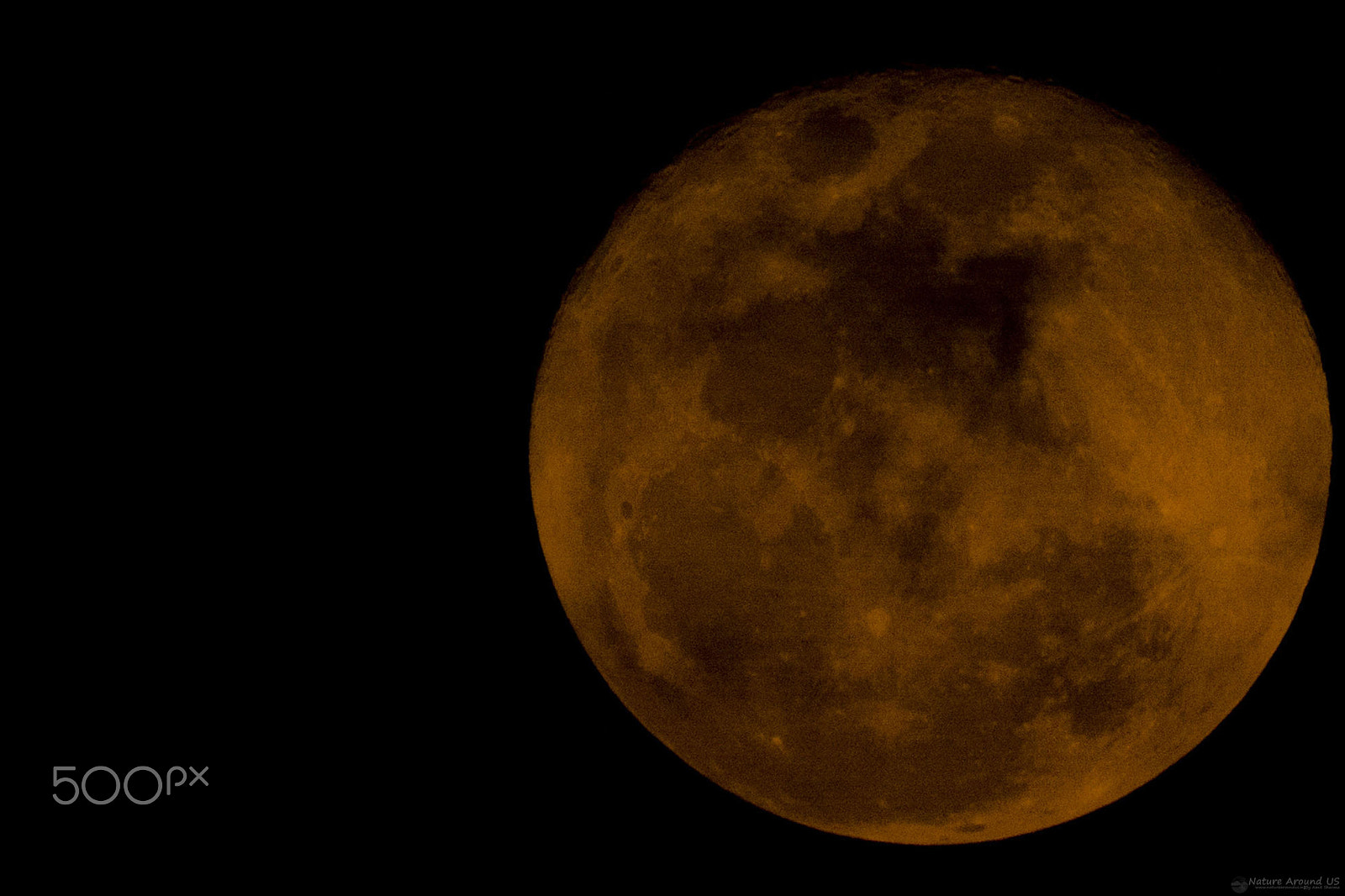 Nikon AF-S Nikkor 200-500mm F5.6E ED VR sample photo. Colored moon photography