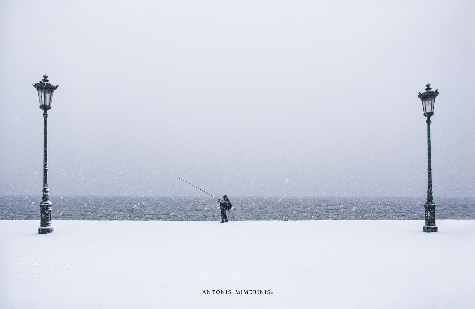 Pentax K-3 sample photo. Fisherman in the snow photography