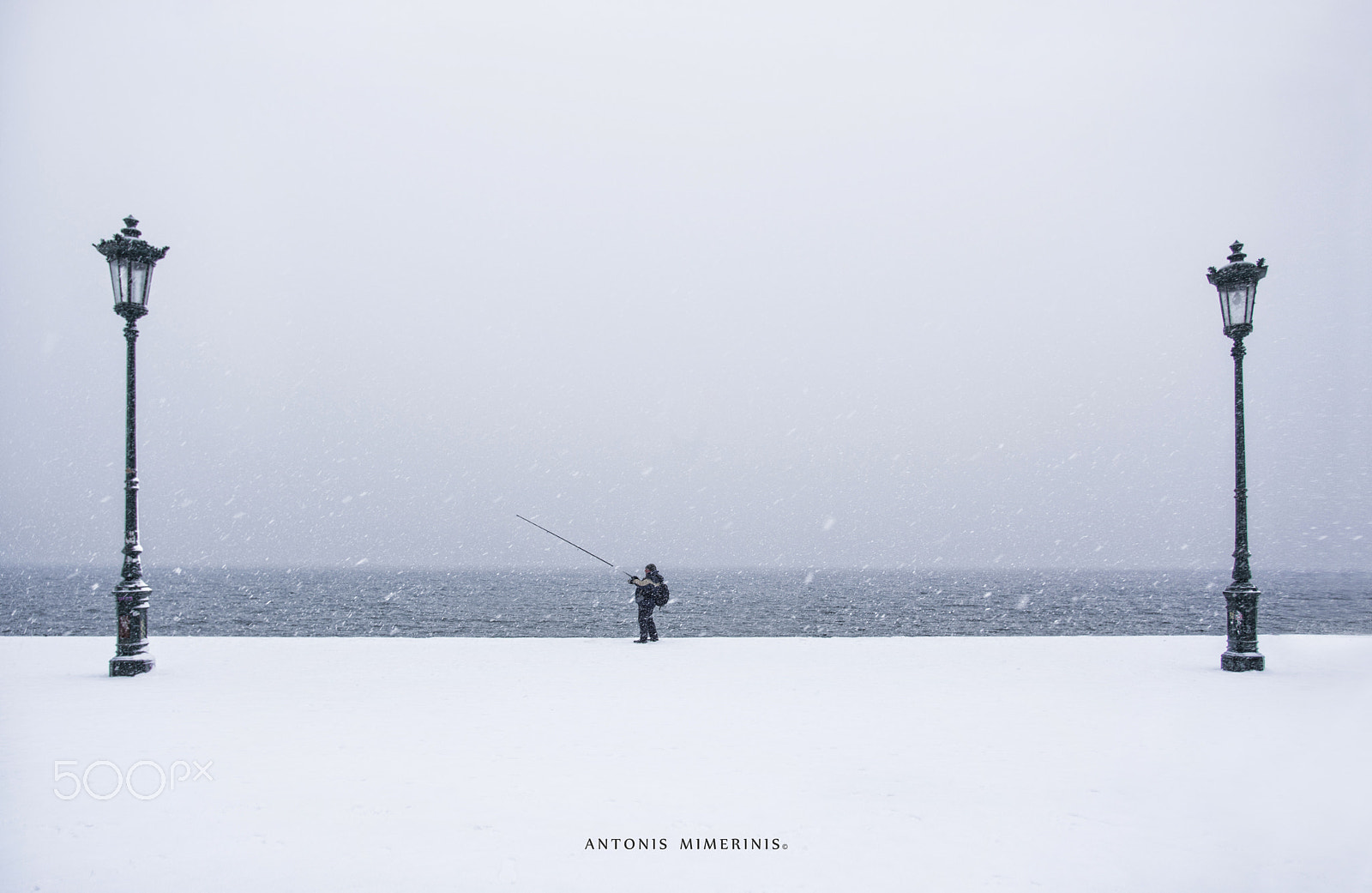 Pentax smc DA 15mm F4 ED AL Limited sample photo. Fisherman in the snow photography