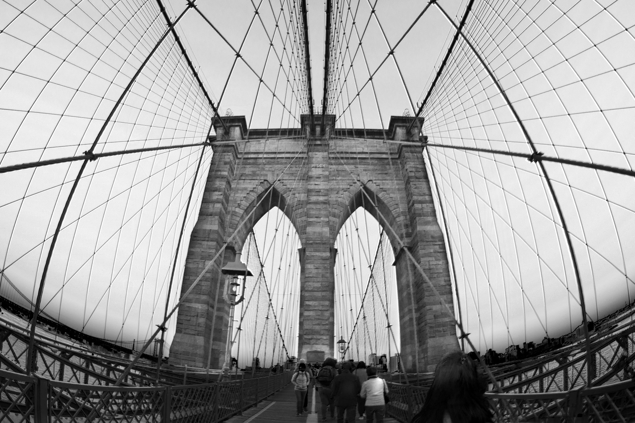 Nikon AF DX Fisheye-Nikkor 10.5mm F2.8G ED sample photo. Brooklyn bridge photography