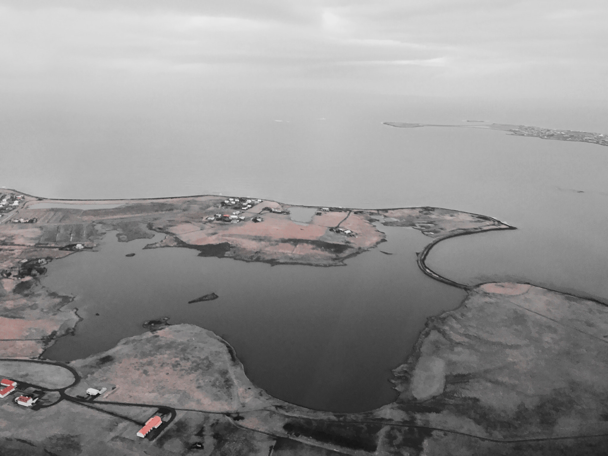 Apple iPhone9,4 sample photo. Old reykjavik from air photography