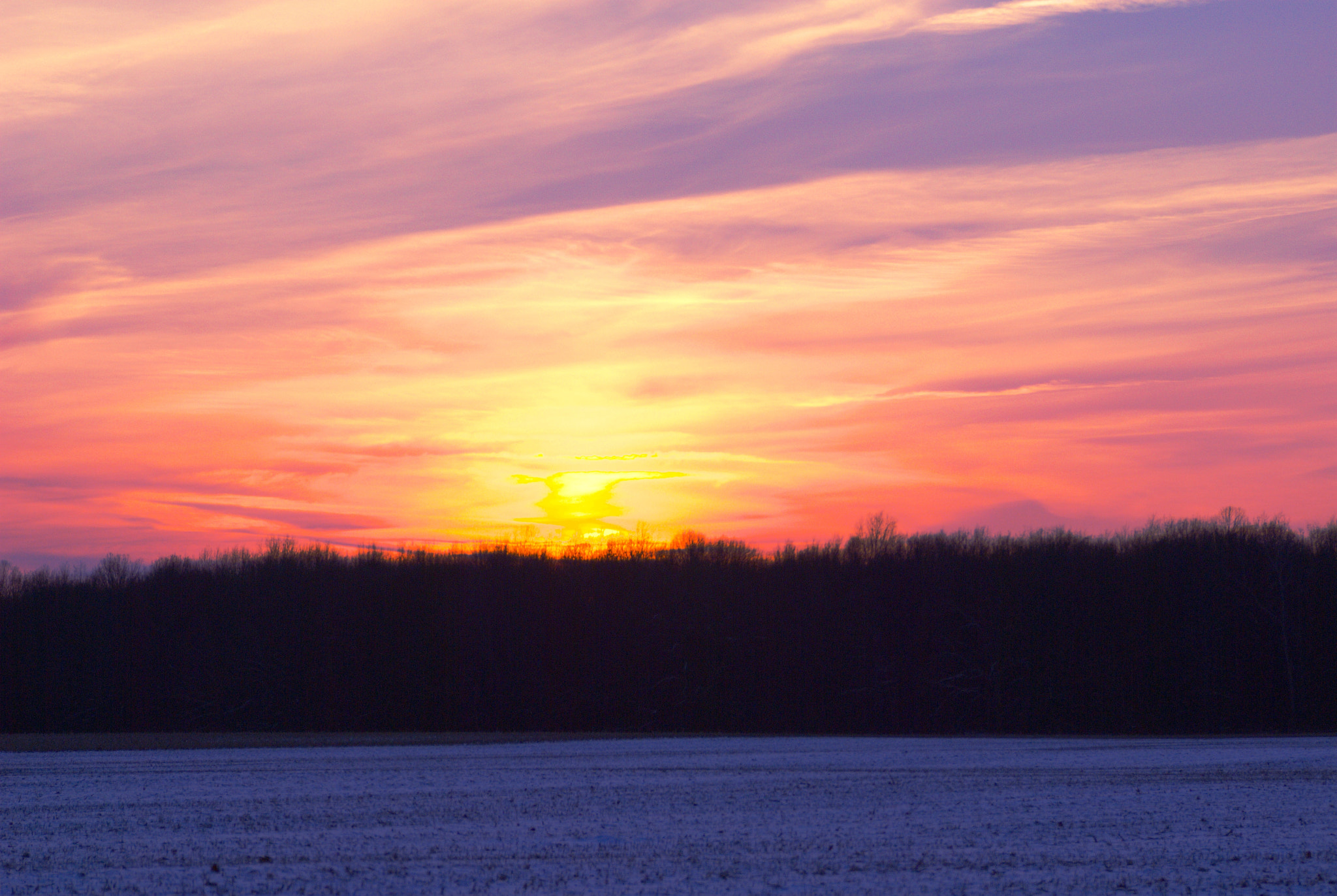 Nikon D200 + Manual Lens No CPU sample photo. Winter sunset photography