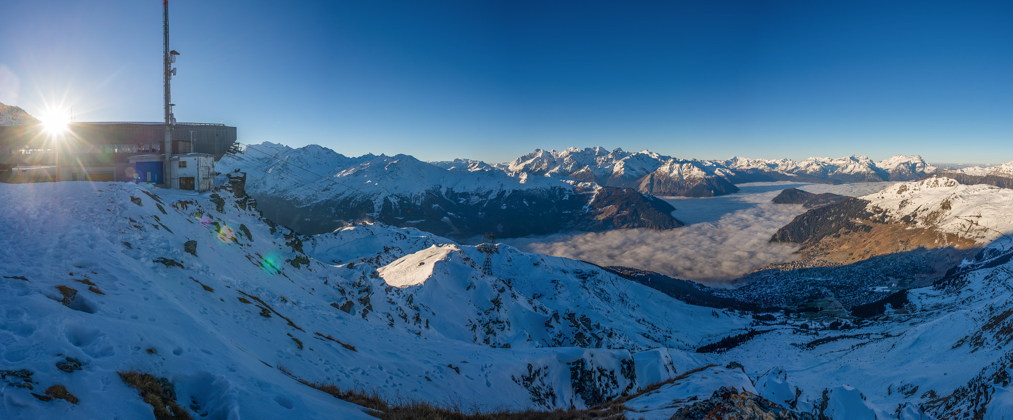 AF Nikkor 20mm f/2.8 sample photo. Verbier skiing panorama photography