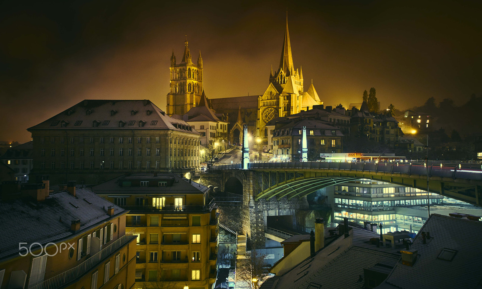 24-70mm F2.8 G SSM II sample photo. White nights over lausanne photography