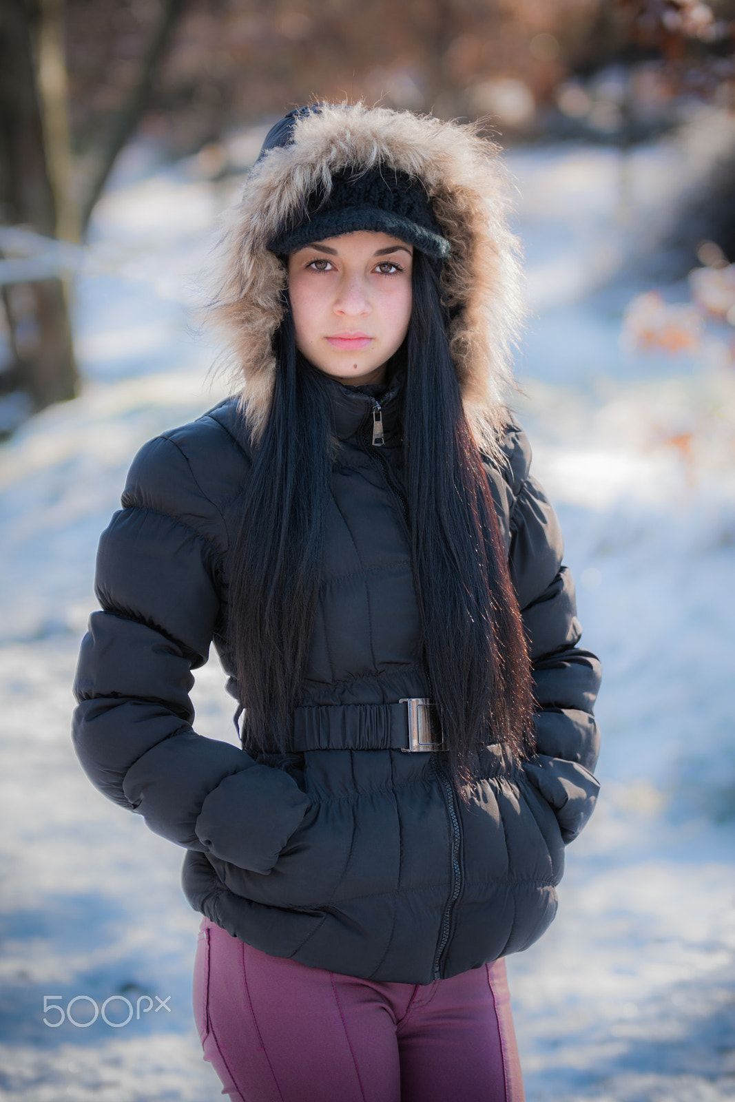 Sigma 70-200mm F2.8 EX DG OS HSM sample photo. Winter portrait photography