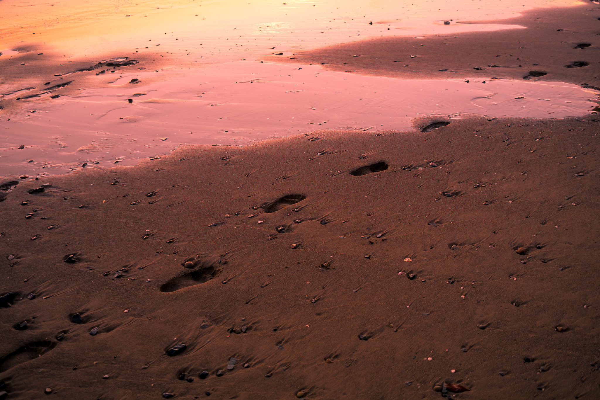 Fujifilm X-Pro1 sample photo. Mbotyi beach footprints photography