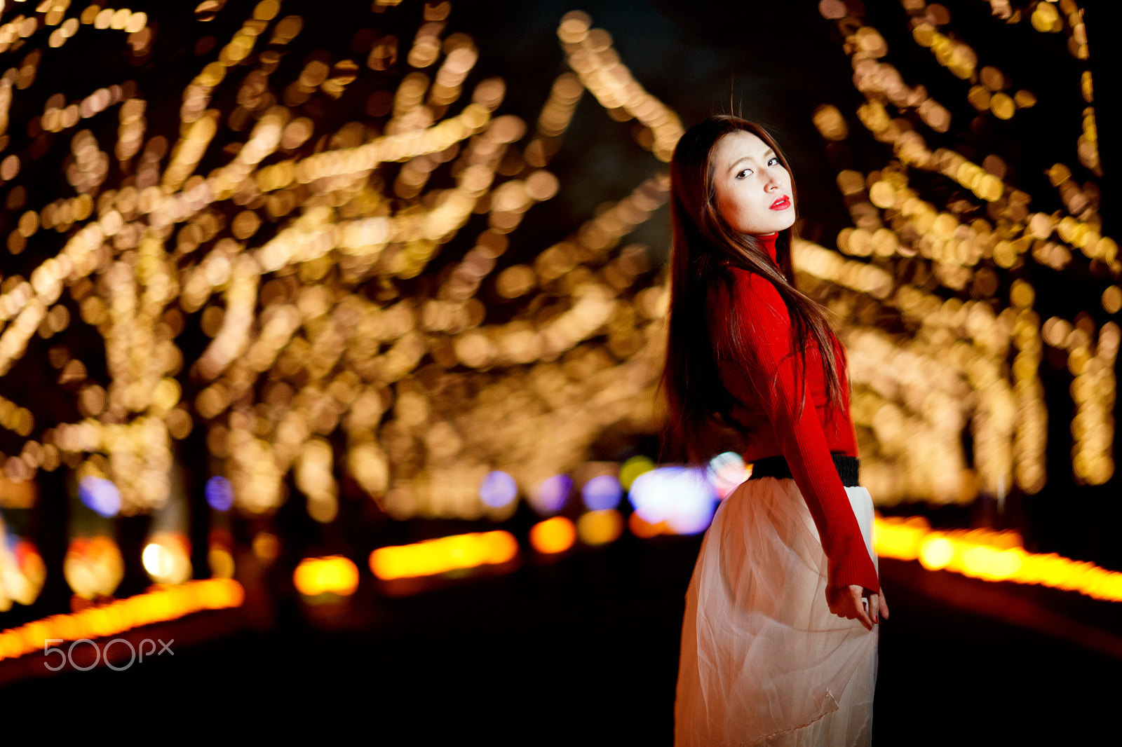 Canon EF 135mm F2L USM sample photo. Night portrait (how to tutorial in description) photography