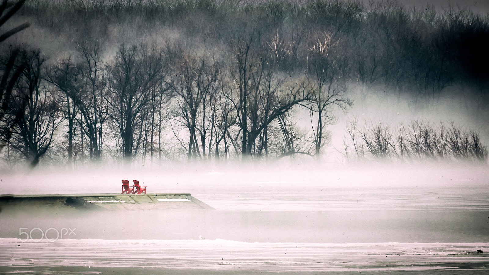 Olympus OM-D E-M1 sample photo. Chairs in the fog photography