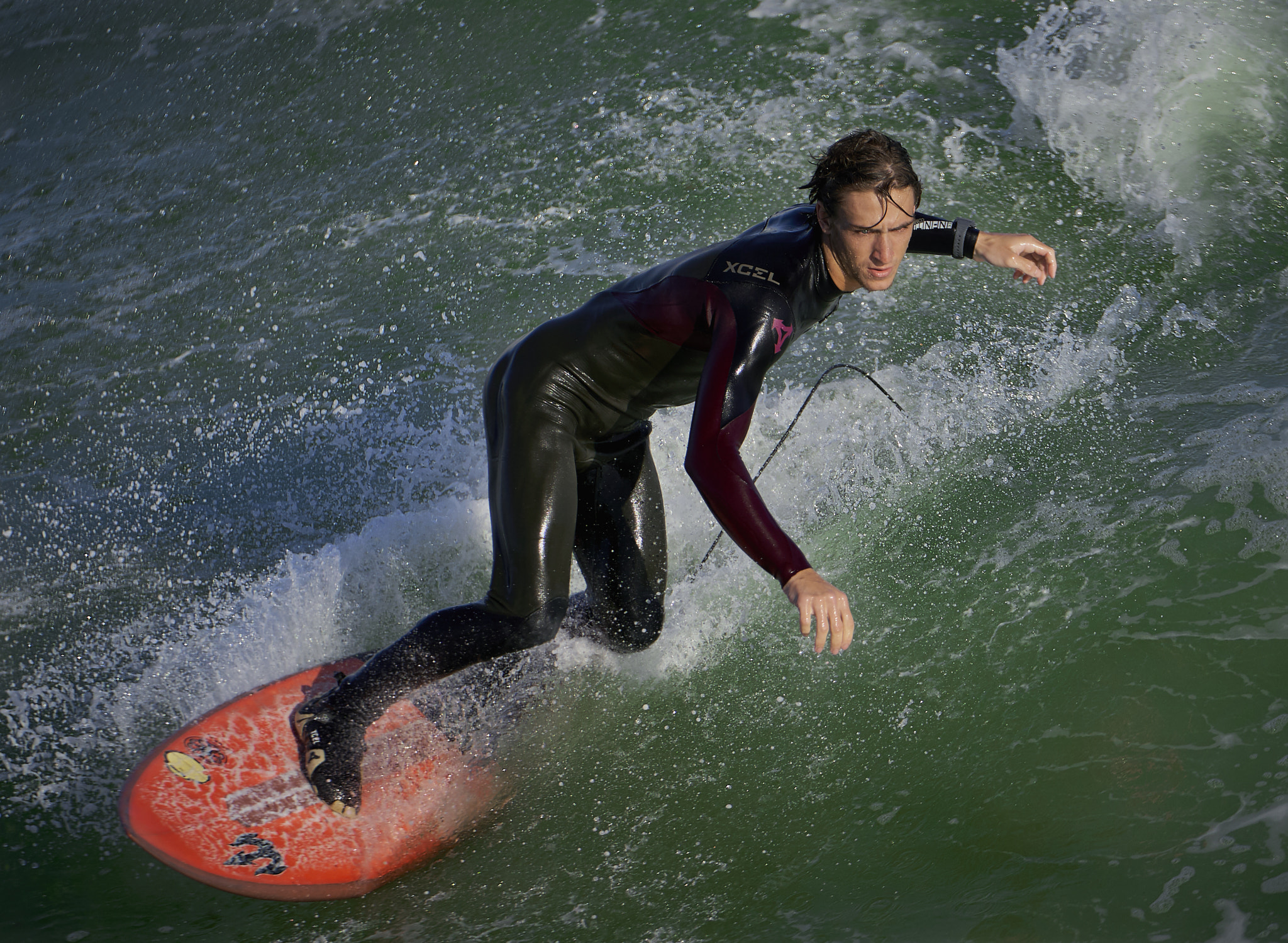 Sony FE 70-200mm F2.8 GM OSS sample photo. Pensacola beach surfer photography