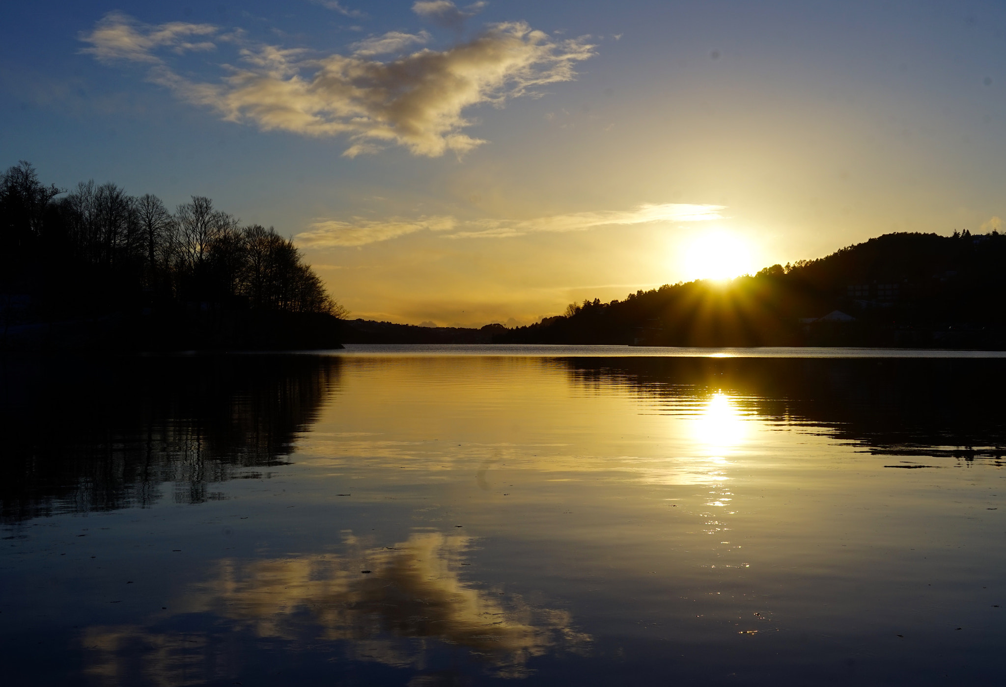 Sony a7 sample photo. Sunset at fjøsanger. bergen, norway photography