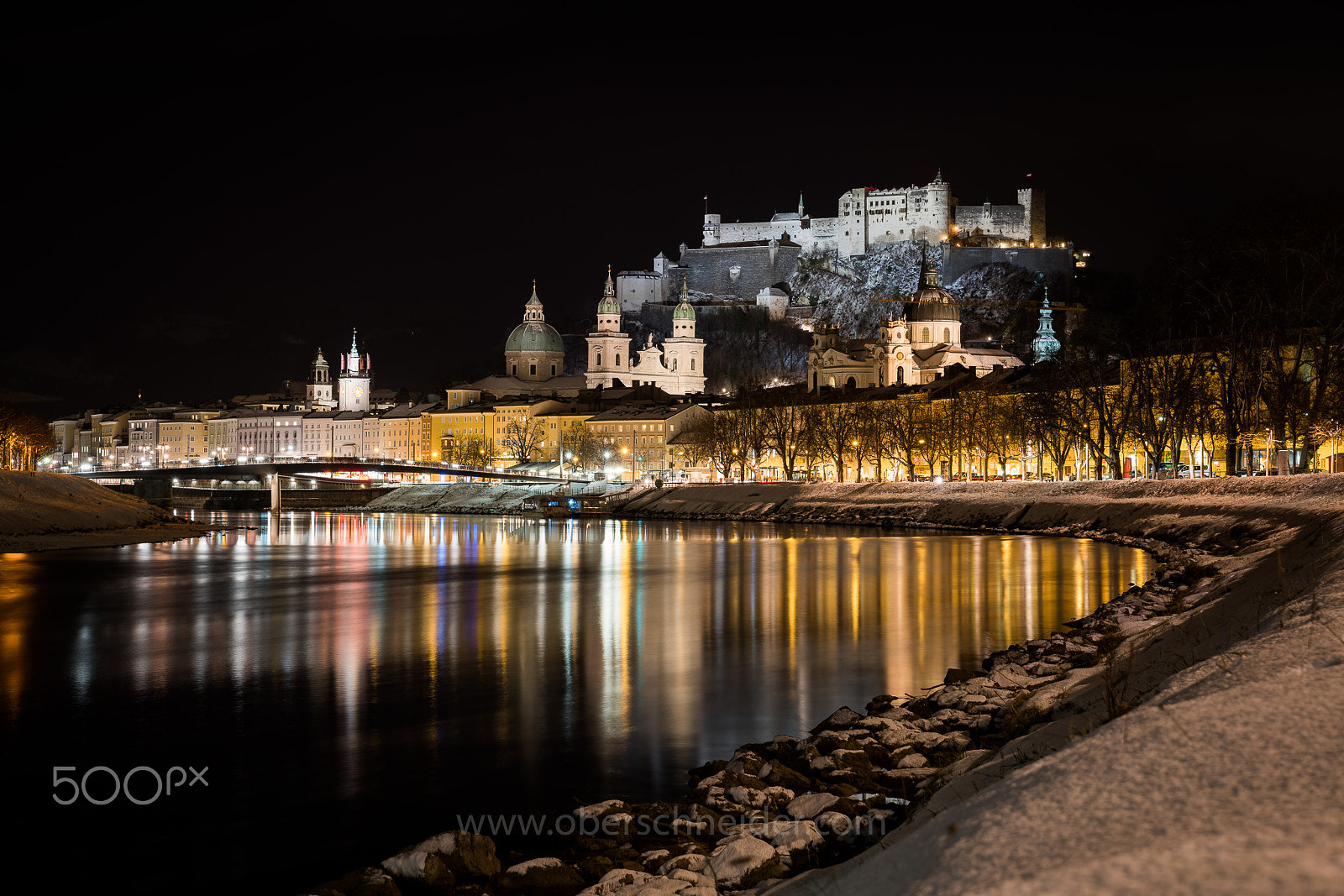 Sony a99 II sample photo. Winter night in salzburg photography