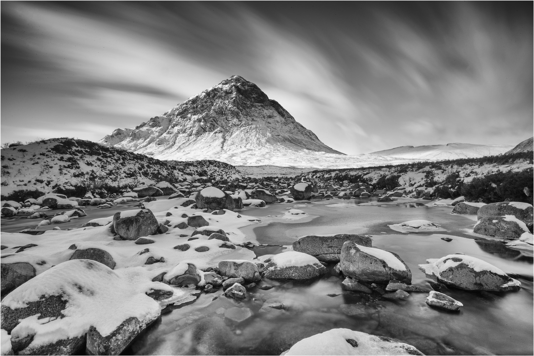 Canon EF 17-40mm F4L USM sample photo. Buachaile etive mor b&w photography