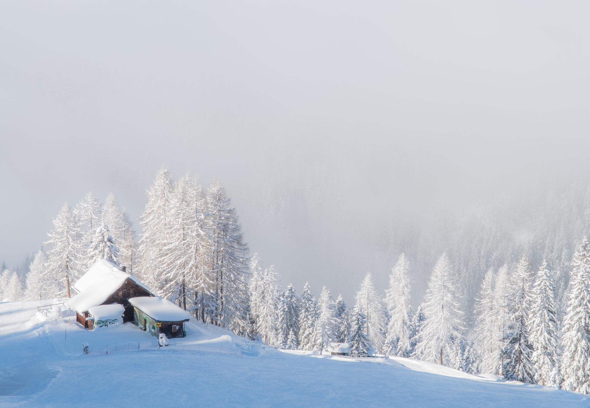 Nikon D500 sample photo. Snow chalet photography