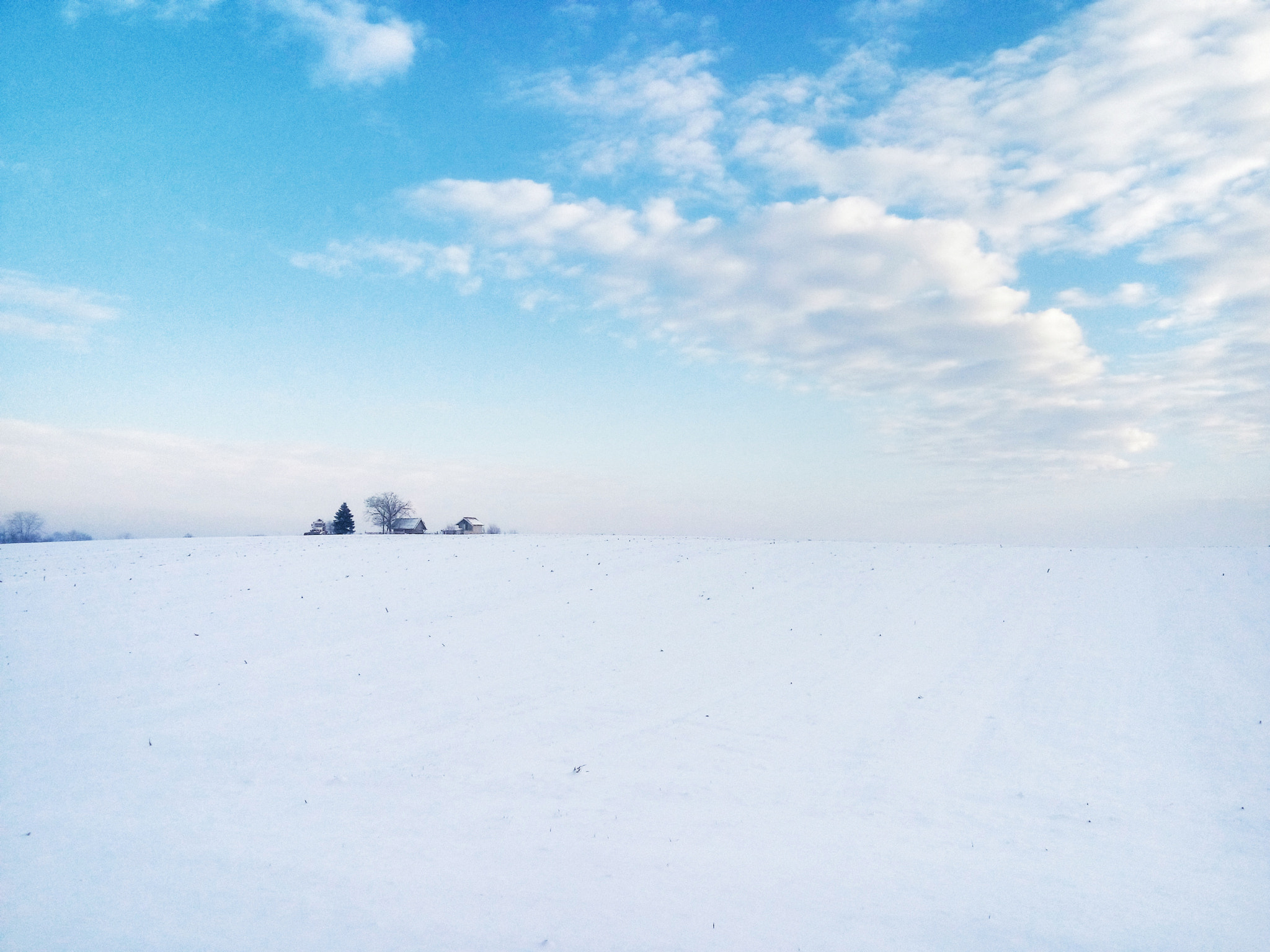 LG LBello sample photo. One house, snow & sky photography