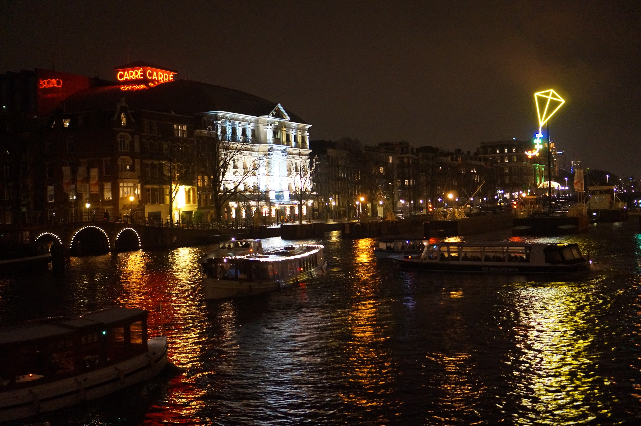 Sony Alpha NEX-3N sample photo. Amstel at night photography