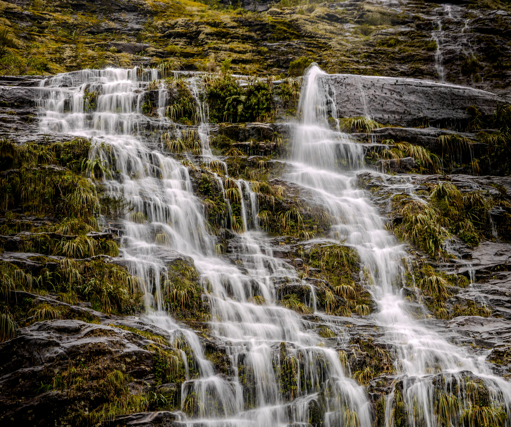 Panasonic Lumix G Vario 45-200mm F4-5.6 OIS sample photo. Milford waterfall 2 photography
