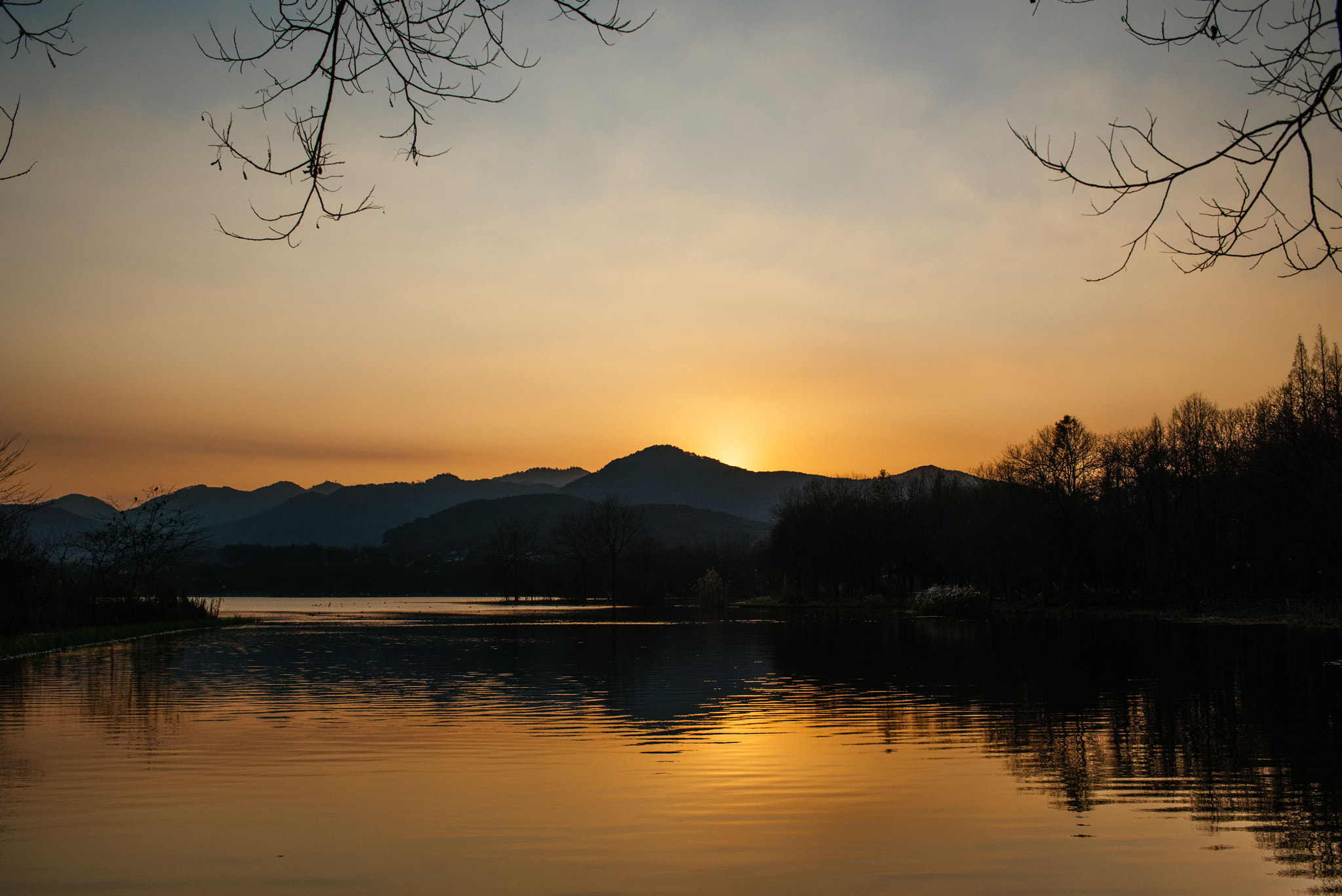 Nikon D810 sample photo. Sunset at west lake photography