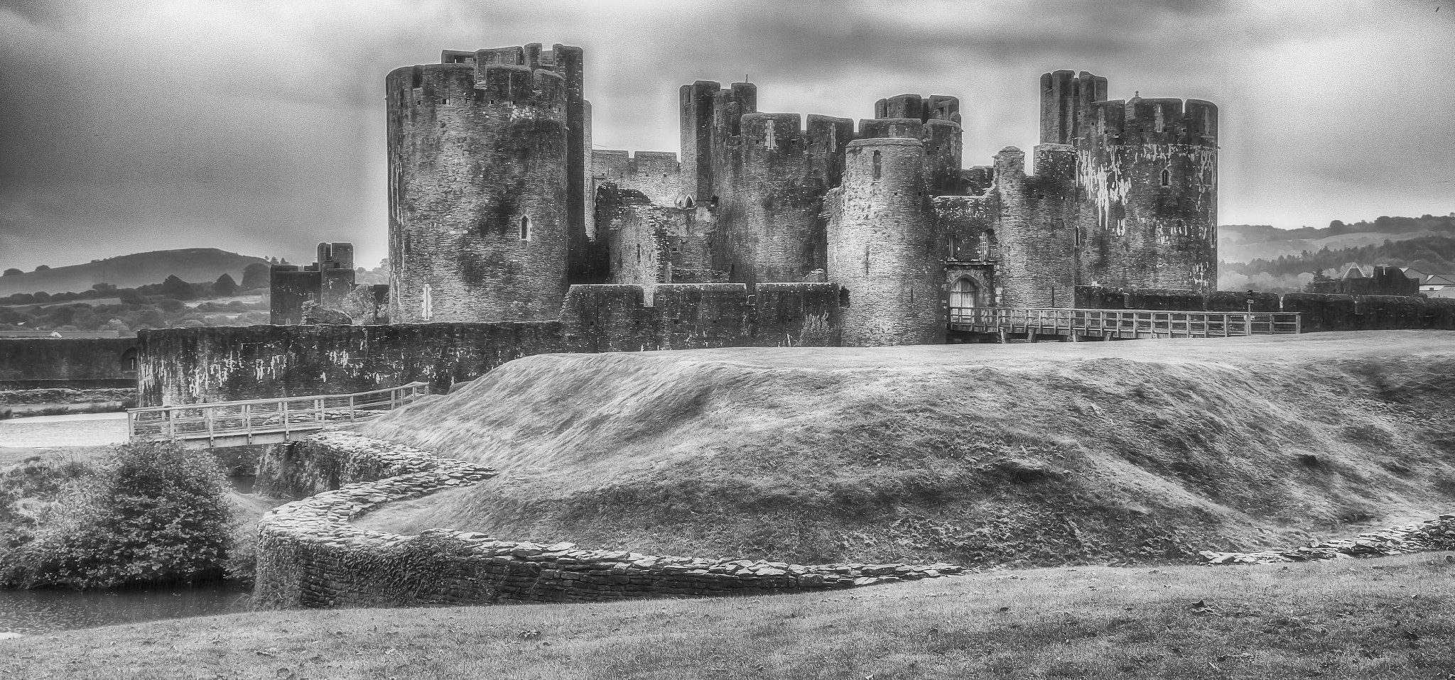 Nikon D500 sample photo. Caerphilly castle photography