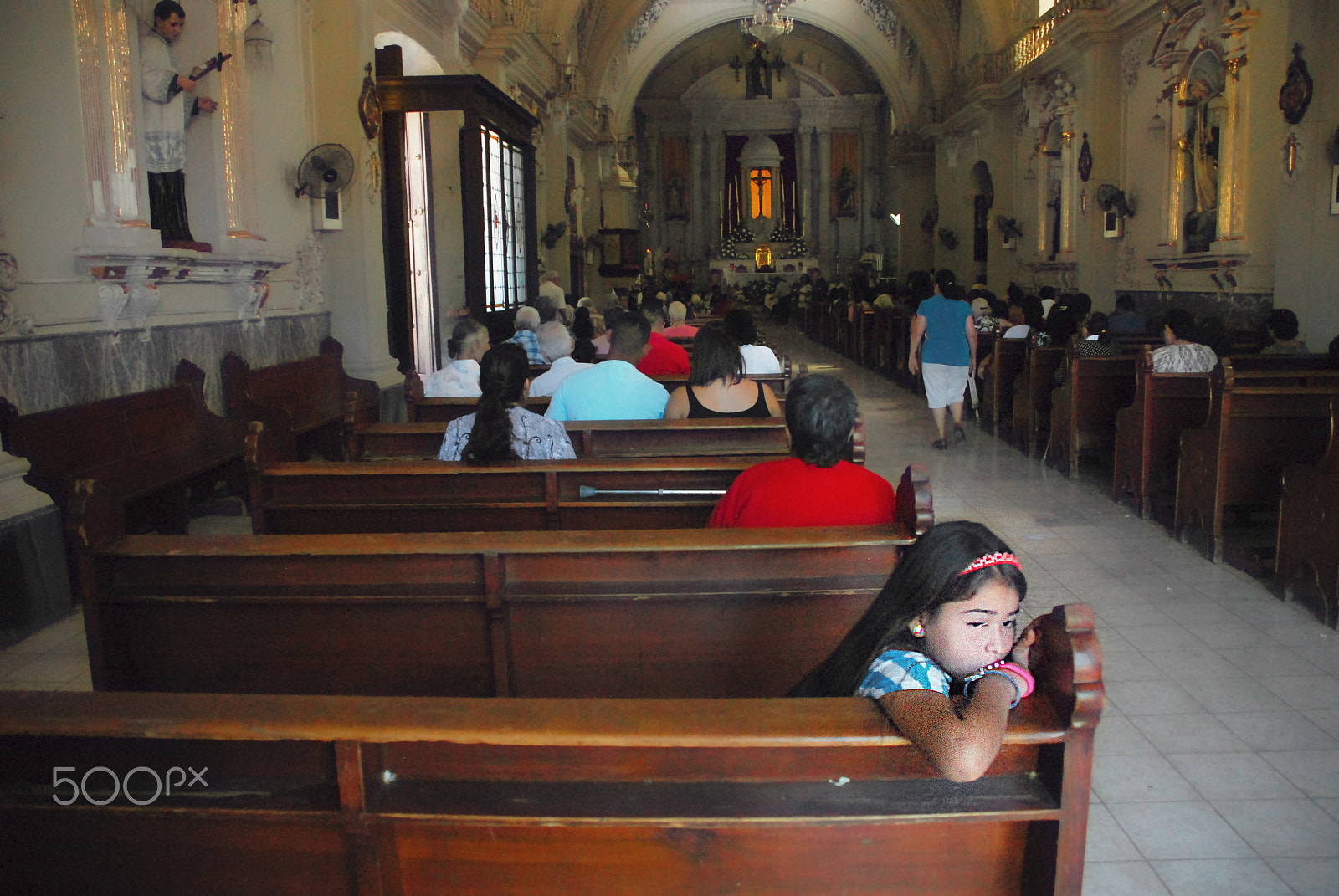 Nikon D200 sample photo. Girl in church photography